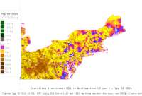 NE US deviations from normal to date