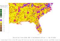 SE US deviations from normal to date