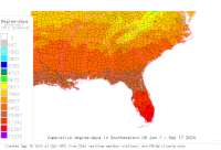 North Carolina USA base 32 degree-days to date