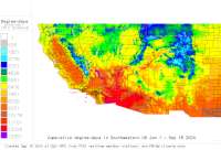 Arizona USA base 32 degree-days to date